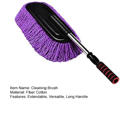 Car Cleaning Brush 33-Inch Retractable Car Duster Stainless Steel Telescopic Pole Scratch-Free Microfiber Car