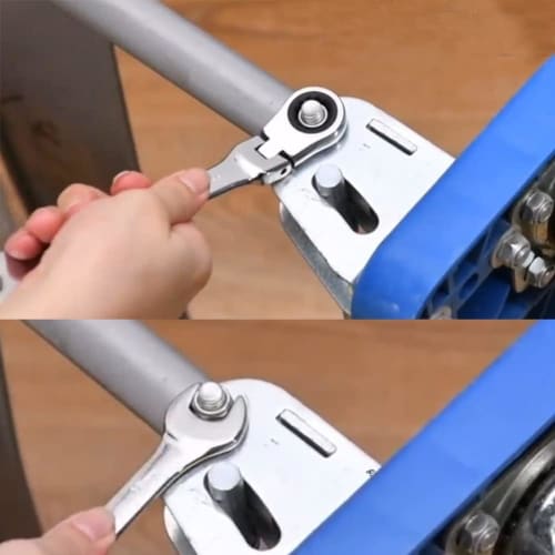 Flex Ratchet Wrench, 7-17mm, 5-Piece Set, Combination Wrench with Dual-Use Head and Swivel Head, for Car Maintenance and DIY, Includes Storage Bag