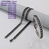 Retro Black Cuban Chain Bracelet Necklace with Multiple Chains Options