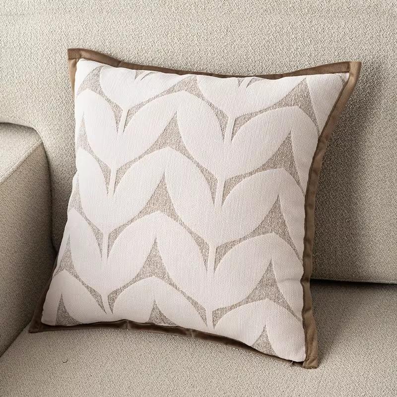 Jacquard Texture Floral Cushion Cover French Country Style Square Throw Pillowcase Decorative Pillow Cover Living Room Decor