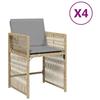 VidaXL Lot de 4 Chaises de Jardin avec Coussins, Sièges avec Dossier, Chaises à Manger, Meubles de Terrasse Patio Extérieur, 365040