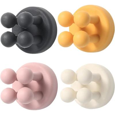 Silicone Toothbrush Holders Multi Function Self Adhesive Wall Mounted Hook for Hanging Key Toothbrush Razor for Kitchen Bathroom