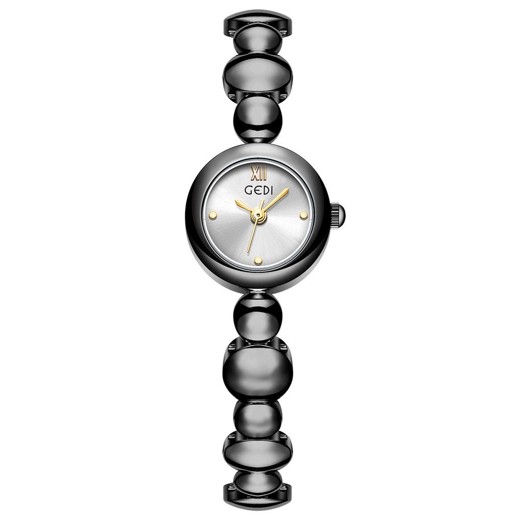 Vintage Womens Watch With Metal Bead Chain Quartz For Office Wear