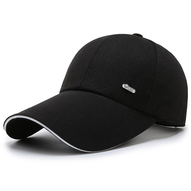 Spring and Autumn New Baseball Cap Shade Sunscreen Men's Cap Canvas Extended Brim Cotton Polyester