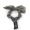 Excellent CHANEL Métiers d'Art Collection COCO Mark Ribbon Scrunchie Gray silk Used