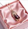 Pixiu Glück Rubin Halskette - Damen Edelstahl, Farbecht, Reiner Natürlicher Rubin Schmuck, Kleine Verzierungen