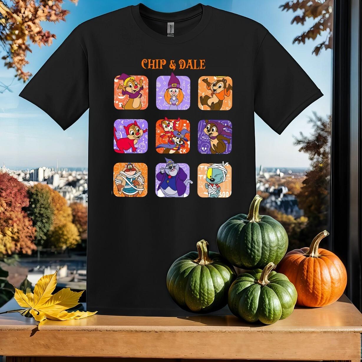 Disney Halloween Moods Chip and T-shirt T shirt Men Women Unisex Tshirt SY169 XXXL