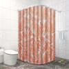 Tropical Orange Leaf Pattern Shower Curtain, Polyester Bath Partition, Machine Washable,  All-Season Bathroom Decor