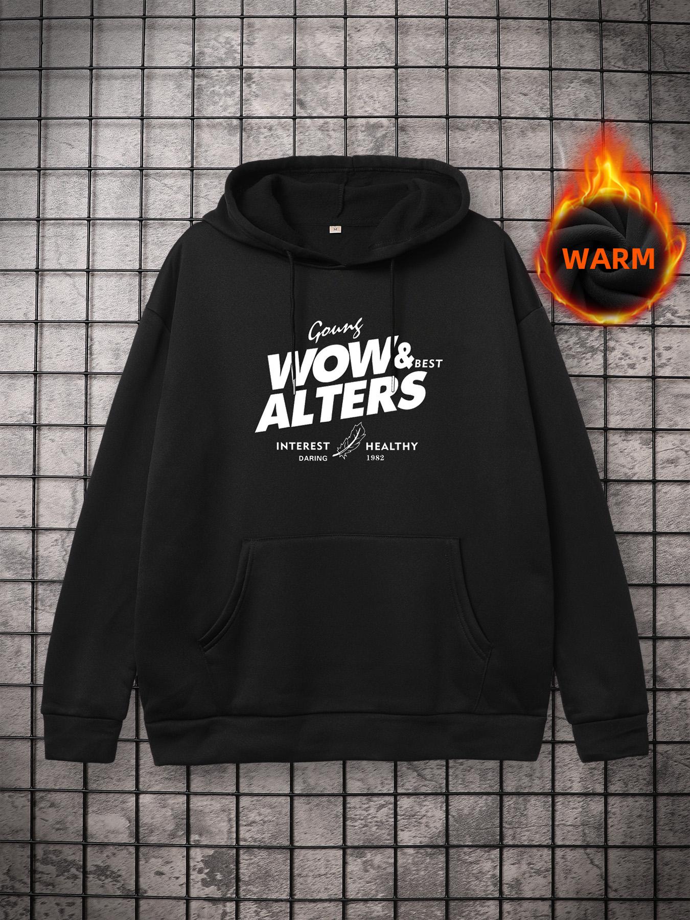 

Толстовки с буквенным принтом для мужчин, осенне-зимний свободный пуловер, повседневная универсальная толстовка с капюшоном, уличная одежда