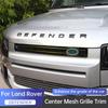 For Land Rover Defender 90 110 2020-2024 Middle Grille Decorative Strip Machine Cover Blackened Carbon Fiber Decorative Strip