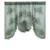 American Green Linen Lace Sheer Curtain - French Double Layer Partition Curtain