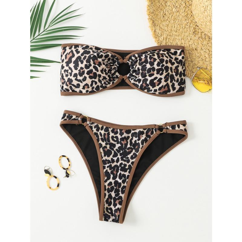 Damen Neuer Blau-Weiß-Porzellan-Druck mit Brust Sexy Bikini Badeanzug