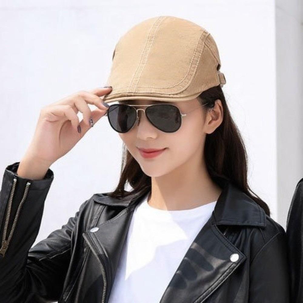 Solid Color Retro Newsboy Caps Adjustable Flat Visor Cap Fashion Vintage Berets Hat  Male Female