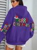Felpa Colorata da Donna con Scritta 'Merry Christmas' e Tasca per l'Autunno