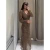 LYRIA Sexy Sequined Long Pleated Dress Women Deep V-neck Full Sleeve See Through Dresses Summer Lady Party Evening Dresses