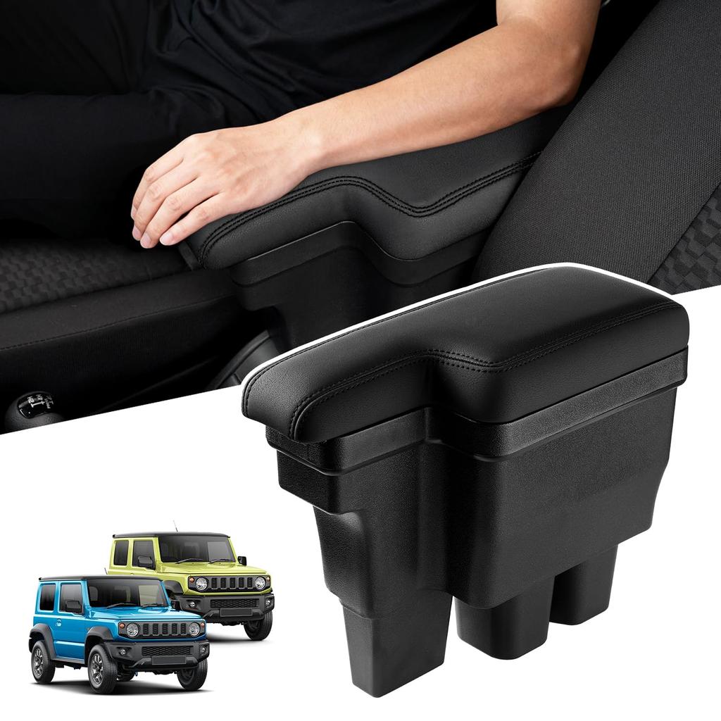 LIMSTYLE JIMNY SIERRA Armrest Console Box for Suzuki New Jimny July 2018 Center Console Storage Storage Car Interior ABS Compatible with OEM Easy