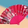 1Pc Flower Pattern Vintage Chinese Style Fashion Dance Fan Elegant & Luxurious Hand Held Folding Fan Stamping Design