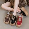 Platform-soled Dexun Shoes, Spring and Autumn 2025 New Women's Retro Maillard Single Shoes, Versatile Fashion Round Head Lace-up Models