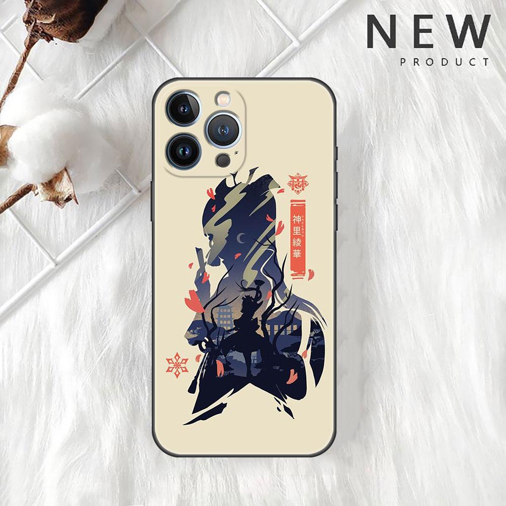 

Милый чехол аниме Genshin Impact для Apple iPhone 14 11 13 12 Pro 7 XR X XS Max 8 Plus 6 6S 14Pro, черный мягкий чехол для телефона iPhone 6 6S