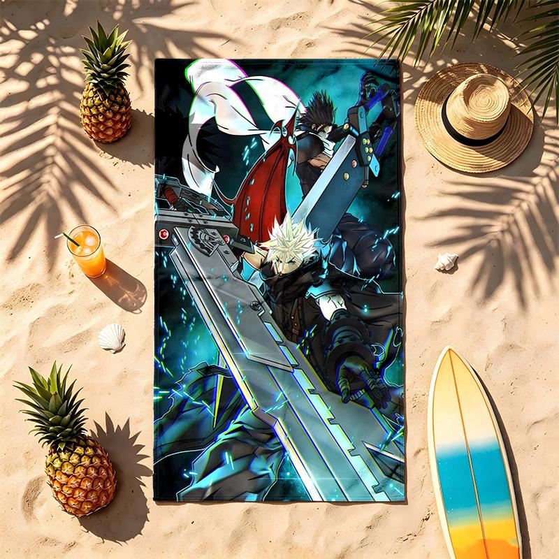 Final Fantasy (5) Theme Beach Towel Sand Resistant Soft And Comfortable Suitable For The Pool Camping Yoga And Diving A Travel