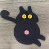 Cat Butt Coasters, Funny Knitted Coaster Set with Paws, Humorous Cat Themed Mug Mats for Coffee Table, Unique Gift for Cat Lovers