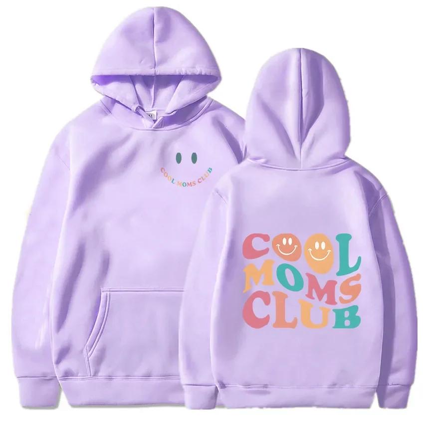Cool Moms Club Double Sided Letter Printing Sweatshirts Men Cartoon Design Sense of Personality Fashion Long-sleeved Original