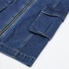 Rap Front Zipper Cargo Pocket Sleeveless Denim Dress Aq2Do565
