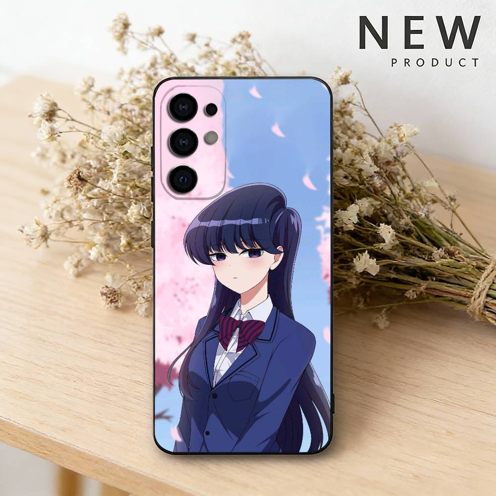 K-Komi Anime Cannot Communicate Phone Case For Samsung S26,25,24,23,22,30,21,10,9,Ultra,Plus,Lite Black Soft Case