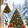Removable Deer Snowflake Decals Christmas Window Stickers, Winter Holiday Decorations, Festive Art with Xmas Tree Durable PVC Wall Decor Snowman Angel