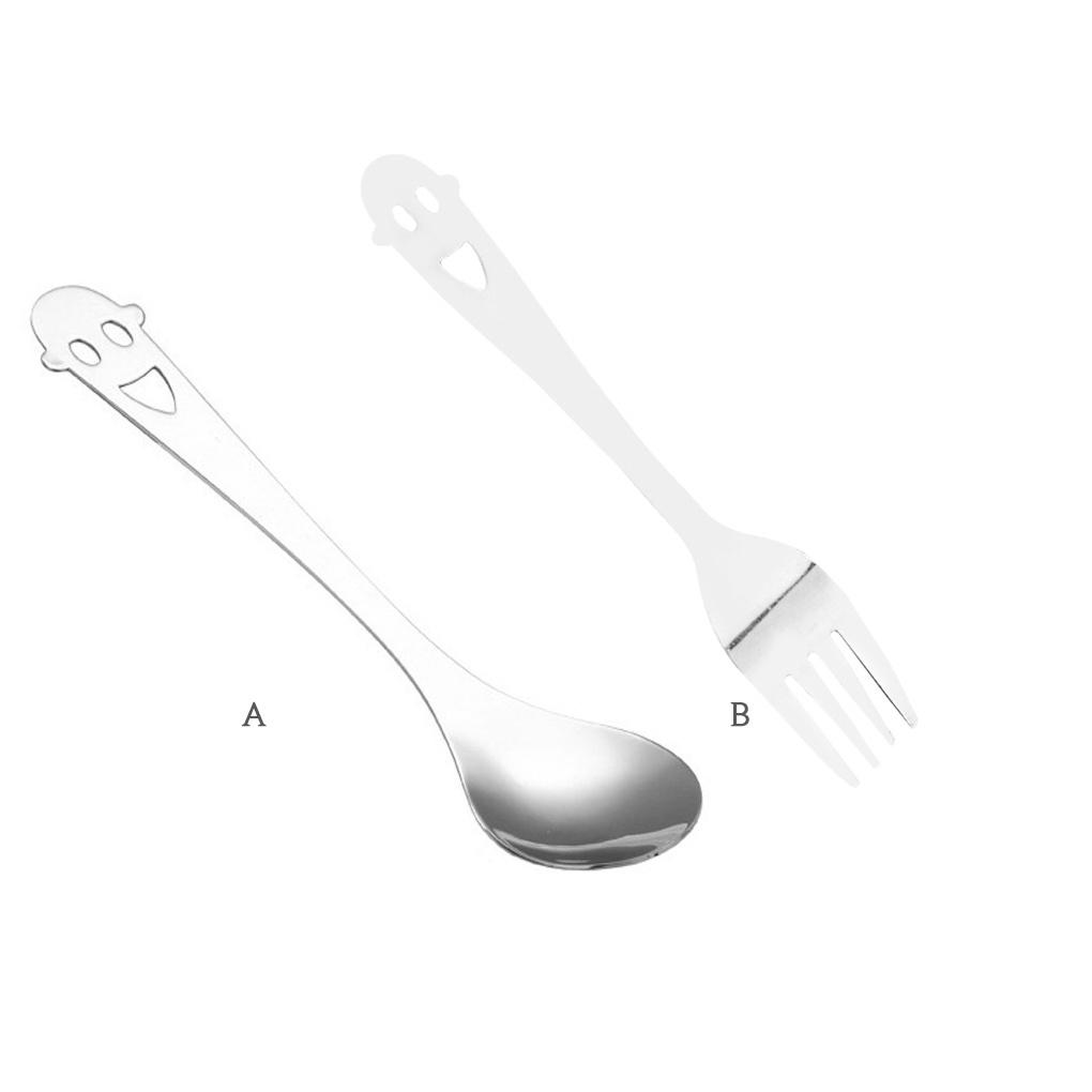 Coffee Spoon Steel Face Shaped Multi-functional Decorative Fruit Fork Smooth Eating Tool Cutlery Set Stirring Scoop Shop Hotel