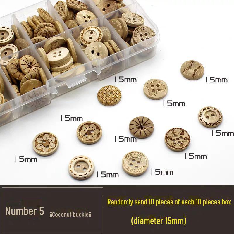 

Деревянные пуговицы ESSTUDIO, 100 шт.: Кокосовое дерево с коническими краями