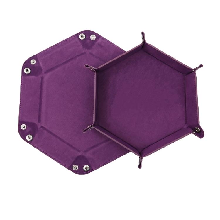 Dices Folding Tray PU Leather Velvets Holder Portable Folding Dices Rolling Tray