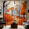 2pc Autumn Landscape Print Curtains   Polyester Fabric   Machine Washable   Suitable for Living Room and Bedroom Decoration