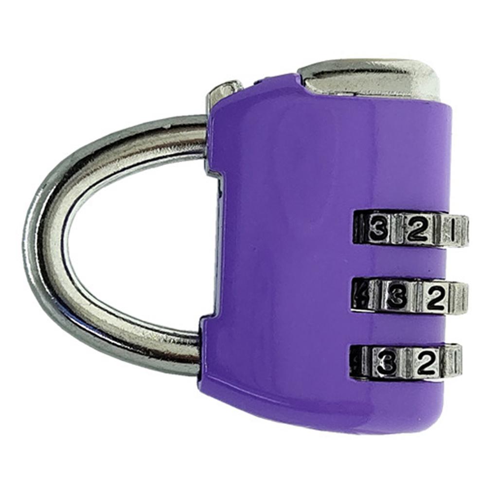 Padlock 3 Digit Combination Lock Security Heavy Duty Zinc Alloy Luggage Locks for SuitcasePurple