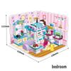 194 Stück Aufklärungsbausteine ​​4801 Mädchenhaus, zusammenbauen, Schlafzimmer, Küche, Wohnzimmer, zusammenbauen, Modell, Puppenhaus, Geschenke