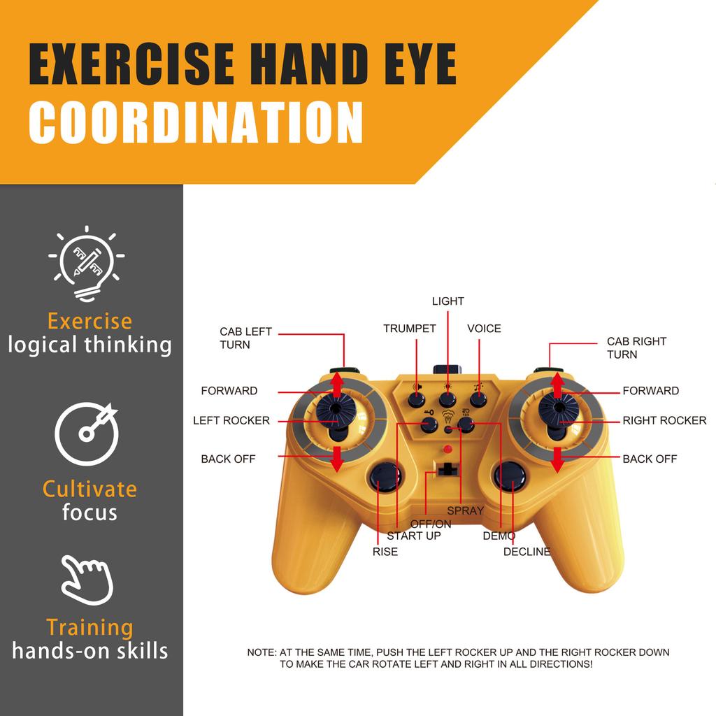 Lading Fjernstyrt Bil Anleggsbil Gravemaskin Fjernkontroll Legering Spray Gravemaskin Leker for Barn