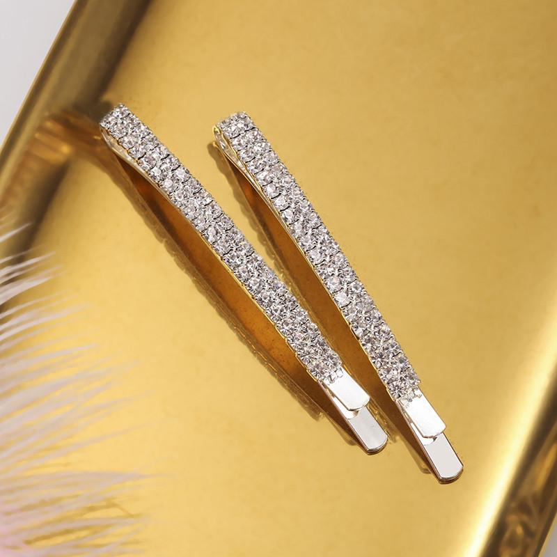 2PCS Adult Water Diamond Single Hair Clip Popular Super Flash Side Accessory for Women