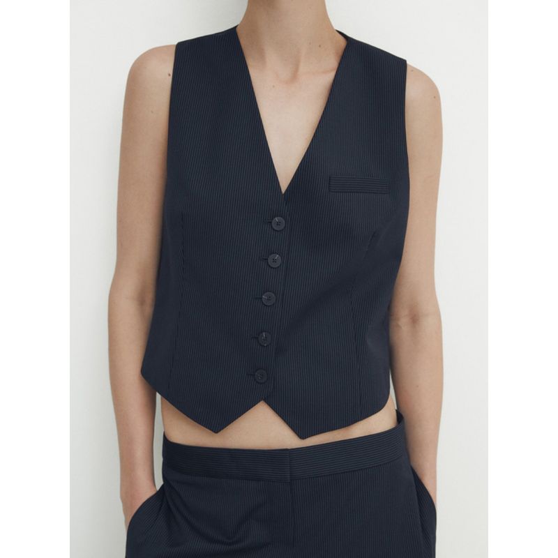 MD Women's Clothing New Work Clothing Young Office Lady Style Fancy Vest Pinstripe Suit Vest 06062601401