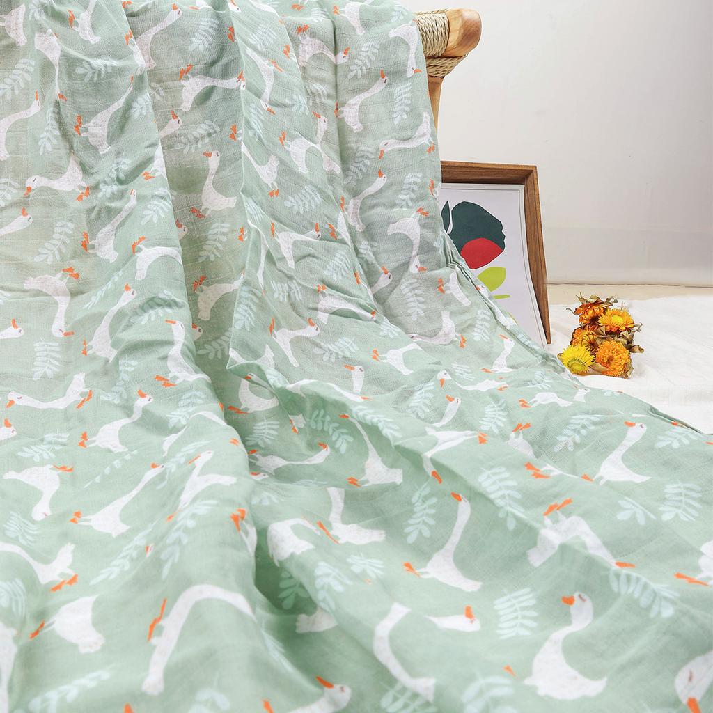 HappyFlute 120*110cmBaby Muslin Swaddle 100% Cotton Summer Cute Print Baby Blankets