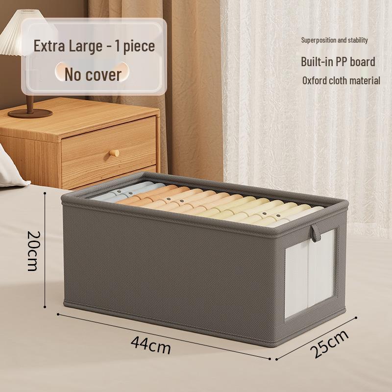 Large Oxford Cloth Visible Window Clothes Storage Box with Lid