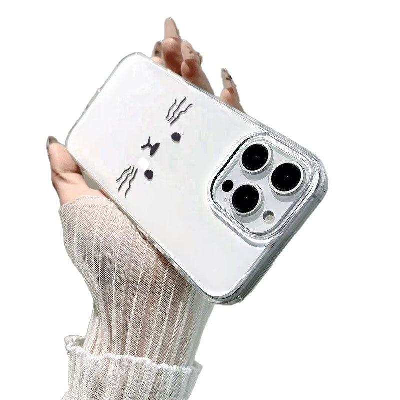 The New IMD White Bottom Case Is Suitable for Apple 16ProMax Mobile Phone Case iPhone17/14Pro Cute 15 Cat 13x.