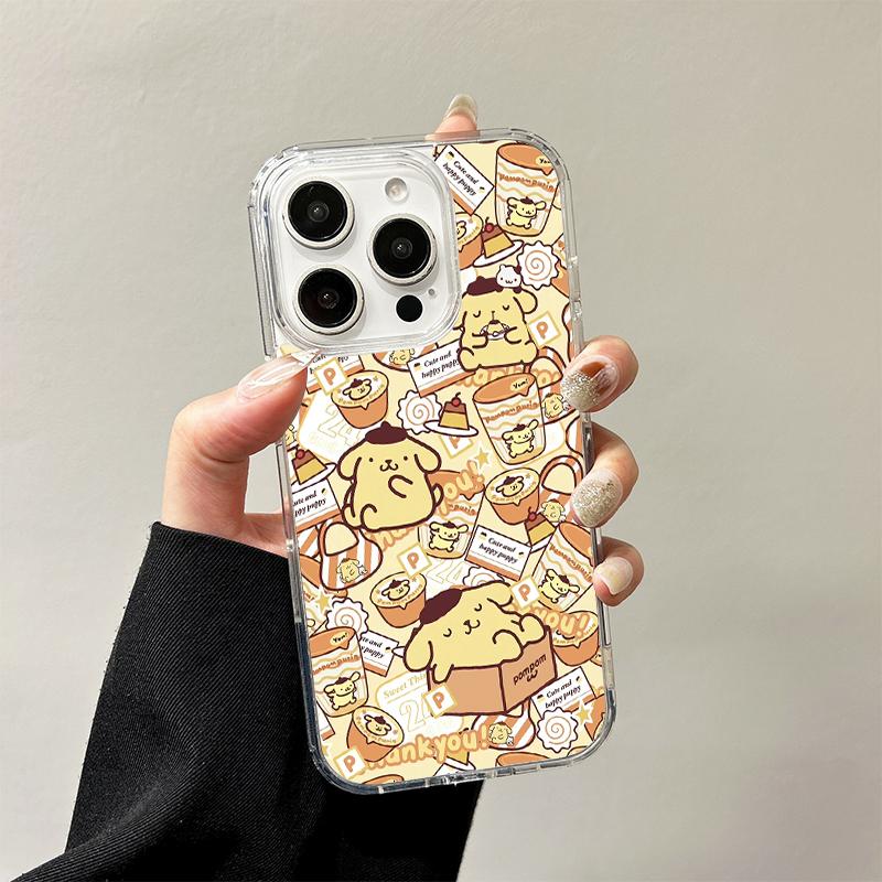Lively Cheerful Hello Kitty Pompompurin Wireless Charging Case for iPhone 17 Air 16 E 15 14 Plus 13 12 Mini 11 Pro Max Cover
