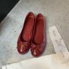 Super soft washed horse leather Gallida women's shoes French retro bow light mouth single shoes women's versatile ballet flats