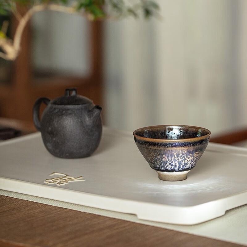 Edenus Handmade Blue Oil Spot Jian Zhan Teacup