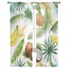 Watercolor Coconut Banana Pineapple And Palm Trees White Sheer Curtains Living Room Tulle Window Curtain Bedroom Kitchen Drapes