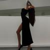 2025 Women's Fashion Round Neck Sleeveless Slim Fit Slit Midi Dress