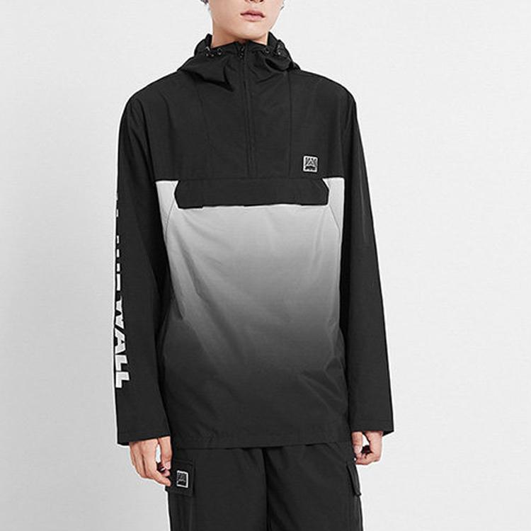 Vans Two-Tone Spliced Sports Casual Hooded Jacket Men Jackets Black VN0A49JZBLK