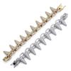 New 28mm Luxury Punk Rock Iced Out Rivet Spikes Cuff Bangles Bracelets Bling Cubic Zircon HipHop Gold Silver Gifts for Men Women