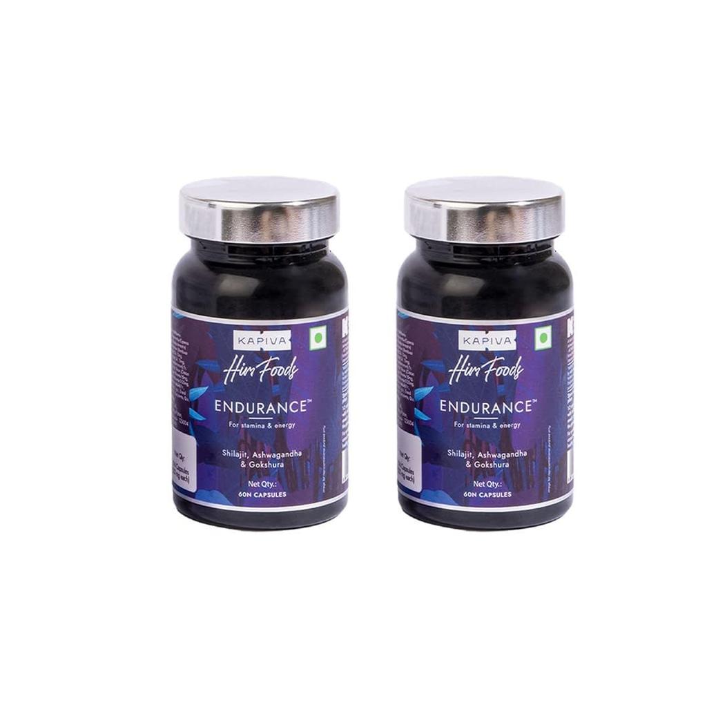 Kapiva Endurance Capsules 60n X 2 Pack Herbal Blend for Energy Stamina and Peak Performance Naturally
