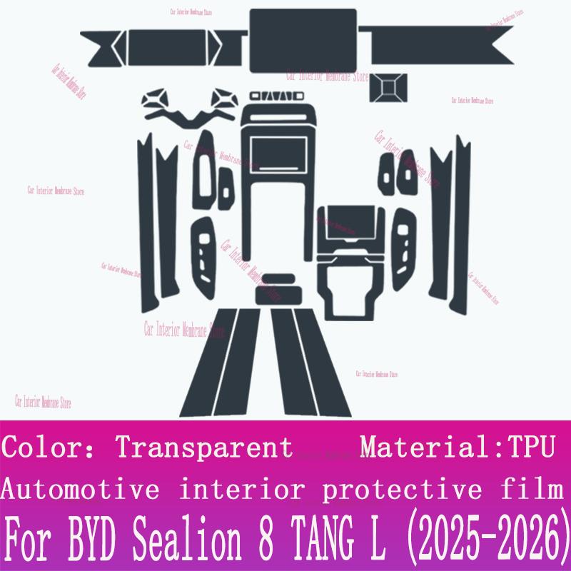 For BYD Sealion 8 TANG L (2025-2026)Car Gearbox Panel Film Dashboard Protective Sticker Interior Screen Anti-Scratch Accessories
